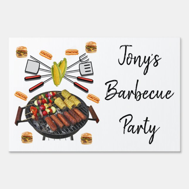 Barbecue Party Yard Sign (Back)