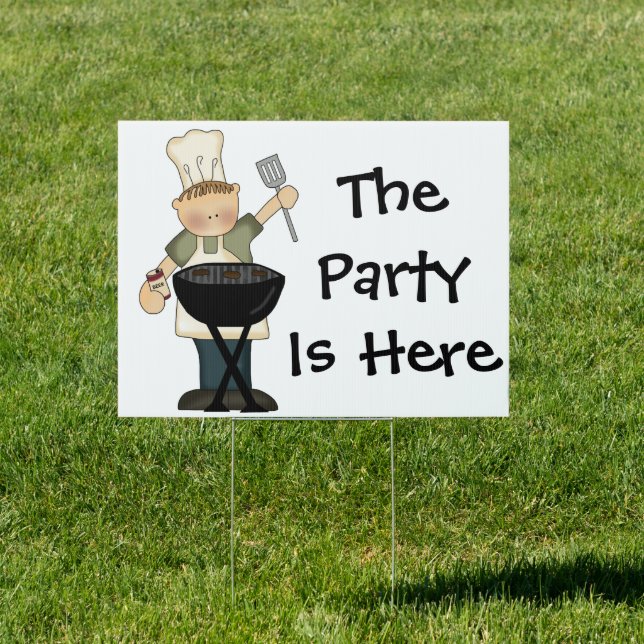 Barbecue Party Yard Sign (Insitu)