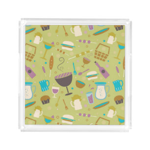 Barbecue Pattern Acrylic Tray