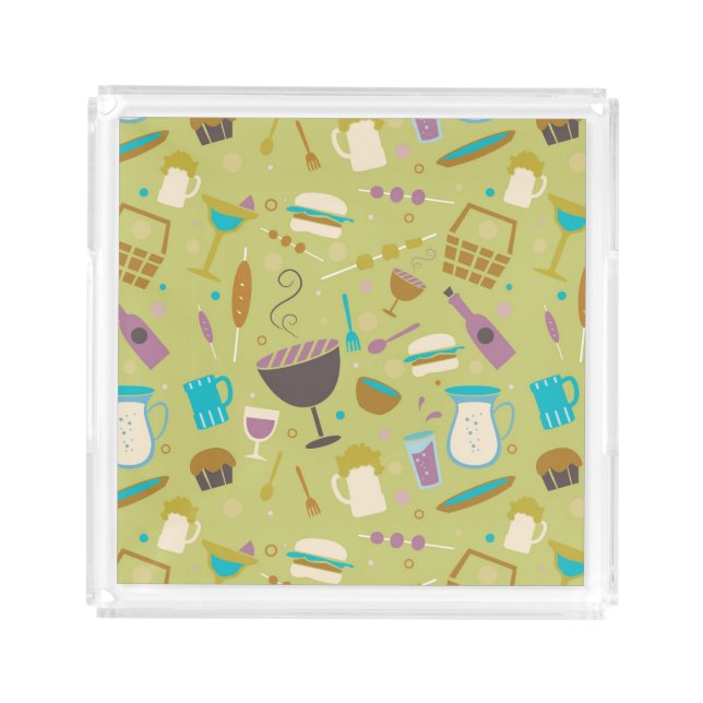 Barbecue Pattern Acrylic Tray (Front)