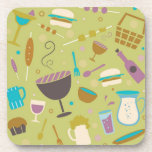 Barbecue Pattern Beverage Coaster