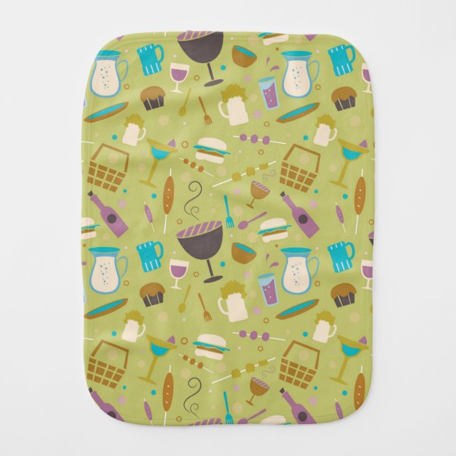 Barbecue Pattern Burp Cloth (Front)