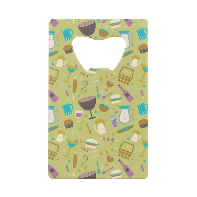 Barbecue Pattern Credit Card Bottle Opener (Front)