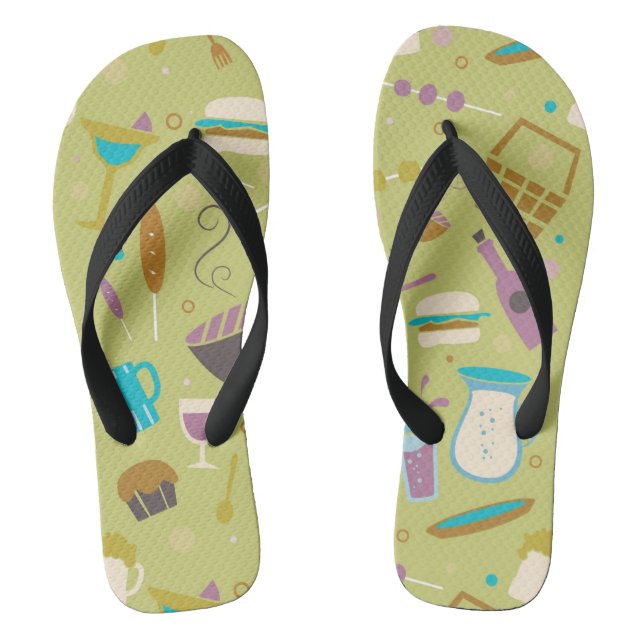 Barbecue Pattern Flip Flops (Footbed)
