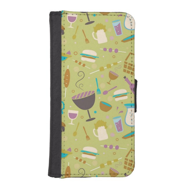 Barbecue Pattern iPhone Wallet Case (Front)