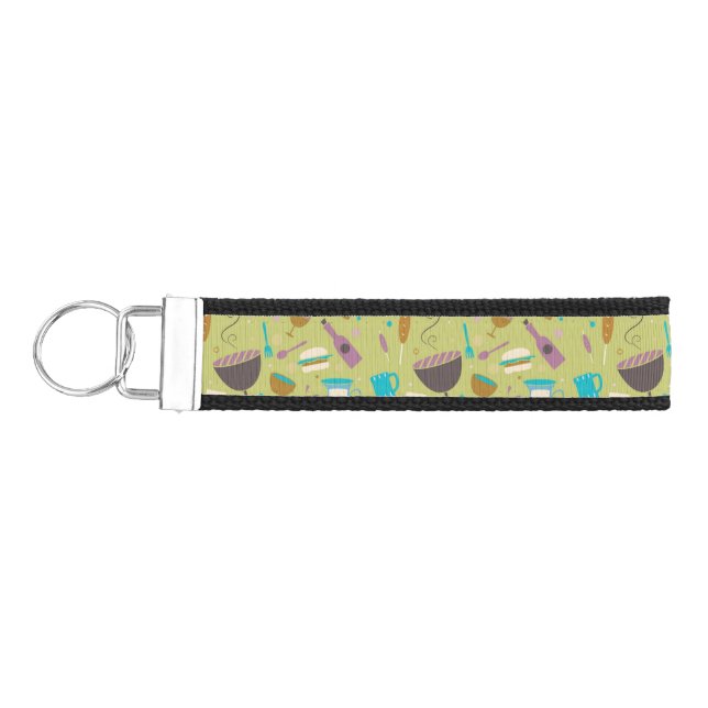 Barbecue Pattern Wrist Keychain (Keys on Left)