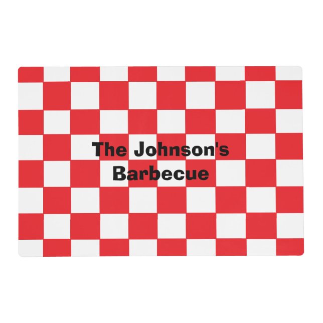 "Barbecue" Personalized Vinyl Placemat (Front)