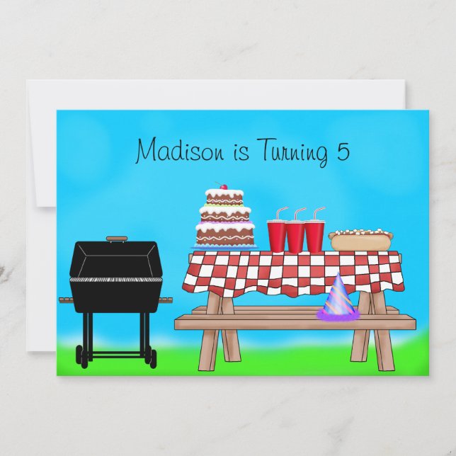 Barbecue Picnic Birthday Party Invitation (Front)
