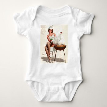 Barbecue Pin-up Girl Baby Bodysuit by PinUpGallery at Zazzle
