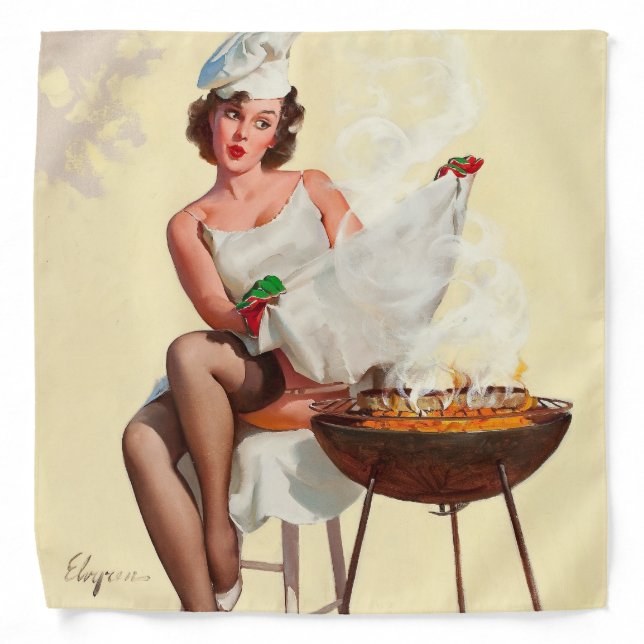 Barbecue Pin-Up Girl Bandana (Front)