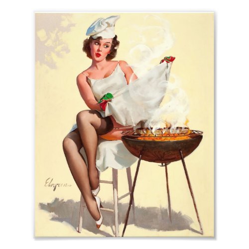 Barbecue Pin_Up Girl Photo Print