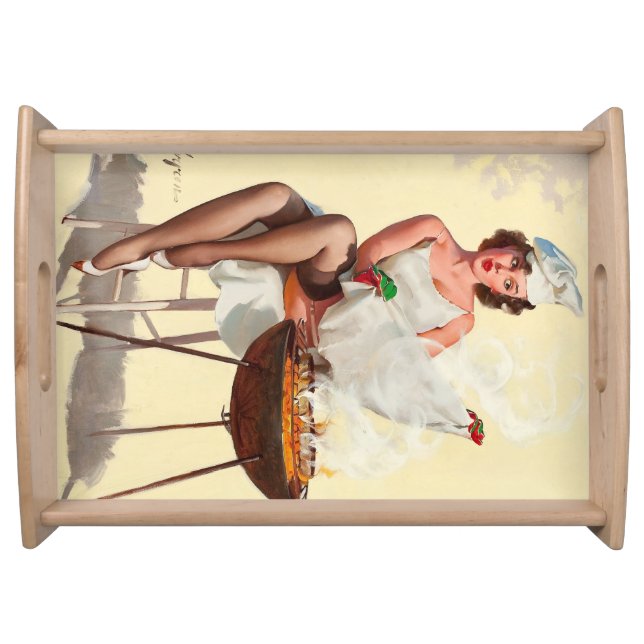 Barbecue Pin-Up Girl Serving Tray (Front)