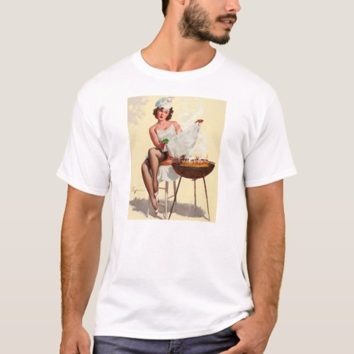 Barbecue Pin_Up Girl T_Shirt