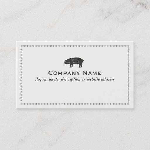 Customizable Barbecue Pork Black Sectioned Pig Business Card