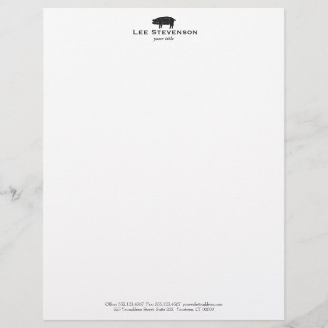Barbecue Pork Pig Letterhead (Front)