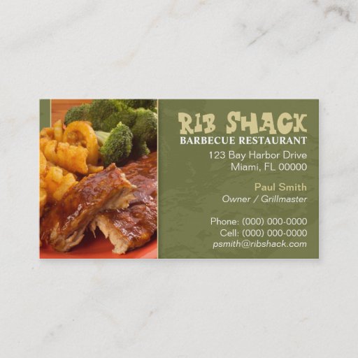 Customizable Barbecue Restaurant Business Card