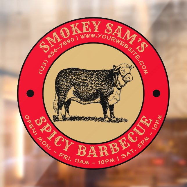 Barbecue Restaurant Template Window Cling (Sheet 2)