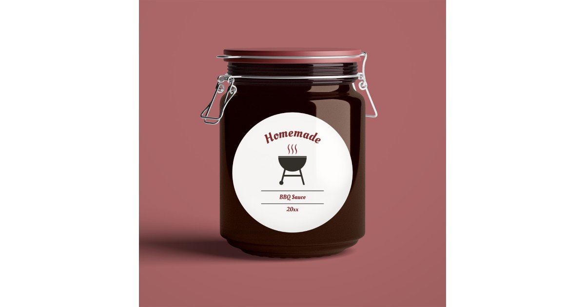 Barbecue Sauce BBQ Label Sticker | Zazzle