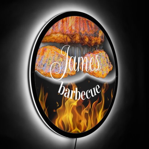 Barbecue Shop Steaks Grilling Logo Business LED Sign