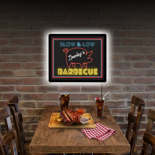 Barbecue Slow and Low Illuminated Sign