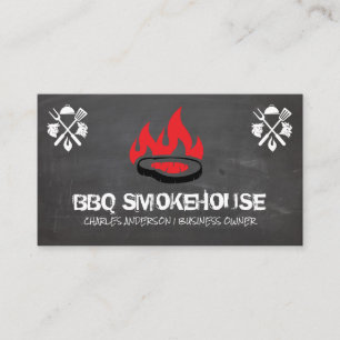 Barbecue Steak on Grill Logo Restaurant Business Card