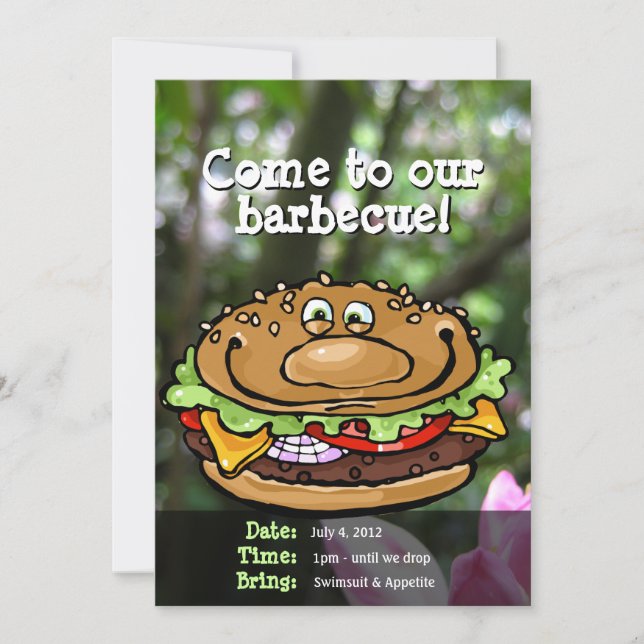 Barbecue Summer Outdoor Party CUSTOMIZE Invitation (Front)