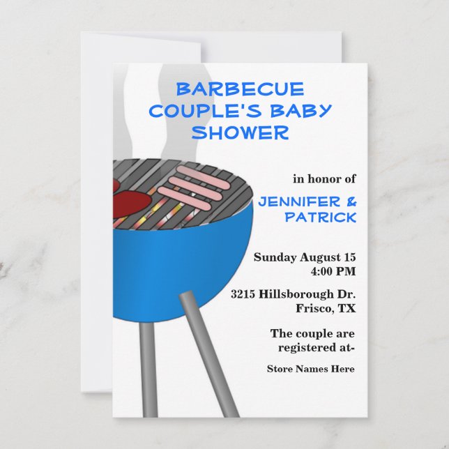 Barbecue Themed Couple's Baby Shower Invitation (Front)