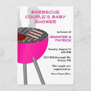 Barbecue Themed Couple's Baby Shower Invitation