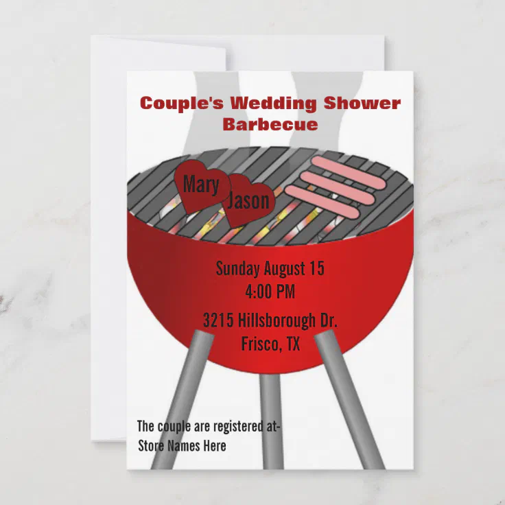 Barbecue Themed Couple's Wedding Shower Invitation Zazzle