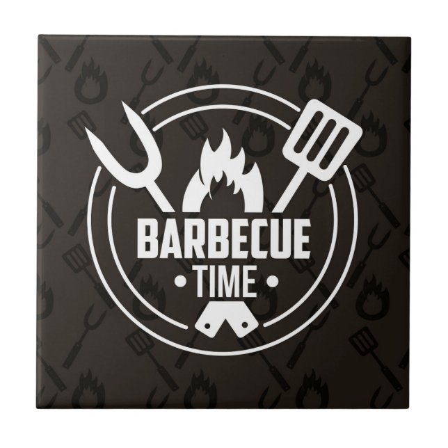 Barbecue Time Ceramic Tile (Front)