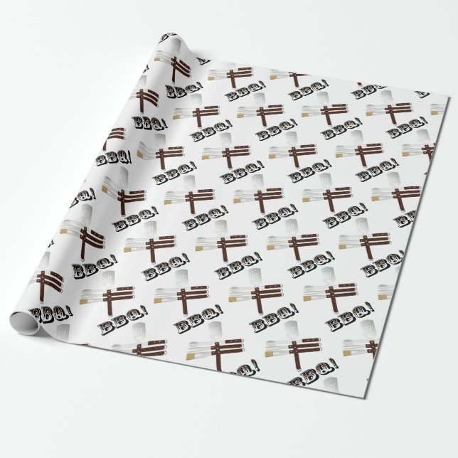 Barbecue Tools Wrapping Paper (Unrolled)