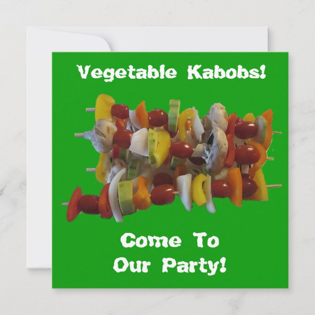 Barbecue Vegetable Kabobs Party Invitation (Front)