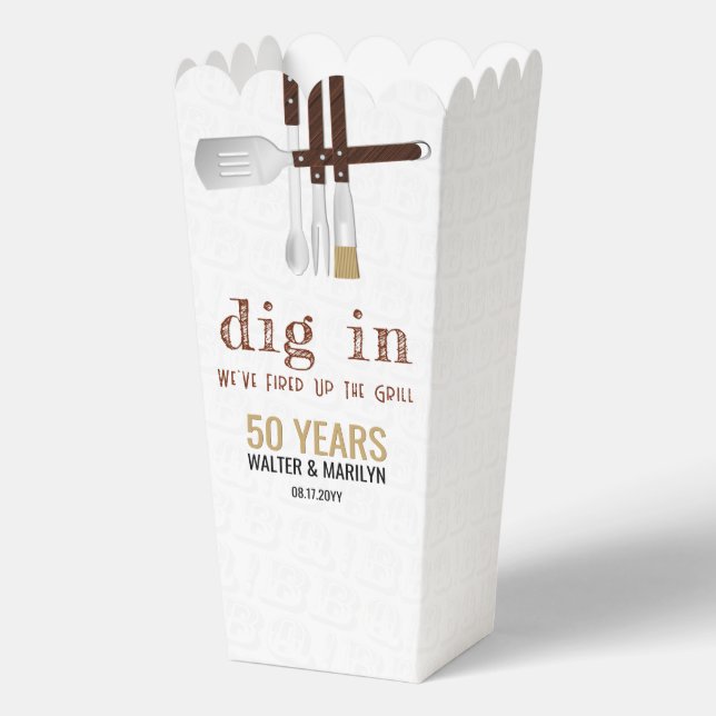 Barbecue Wedding Anniversary Favor Boxes (Back)
