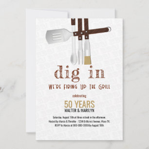 Barbecue Wedding Anniversary Invitation