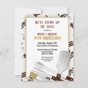 Barbecue Wedding Anniversary Invitation