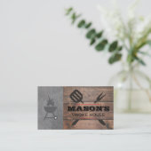 Barbecue Wood | Grill Master | Executive Chef Business Card (Standing Front)