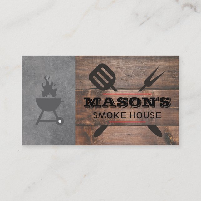 Barbecue Wood | Grill Master | Executive Chef Business Card (Front)