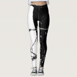 Barbed Black and White Leggings<br><div class="desc">Leggings with unique barbed wire design. Add a pit of art with an edge to your wardrobe.</div>