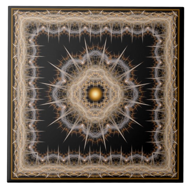 Barbed fantasy star pattern ceramic tile (Front)