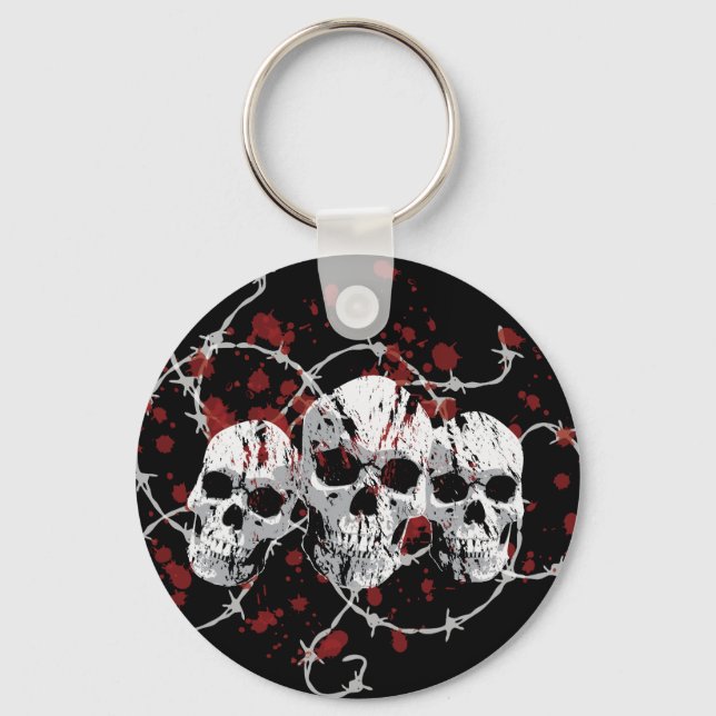 Barbed Skulls Keychain (Front)