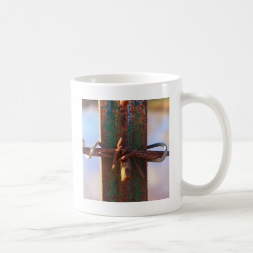 Barbed Wire and Rust Cross Coffee Mug