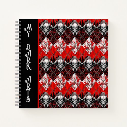Barbed Wire Argyle Blood Spatter Red Black White Notebook
