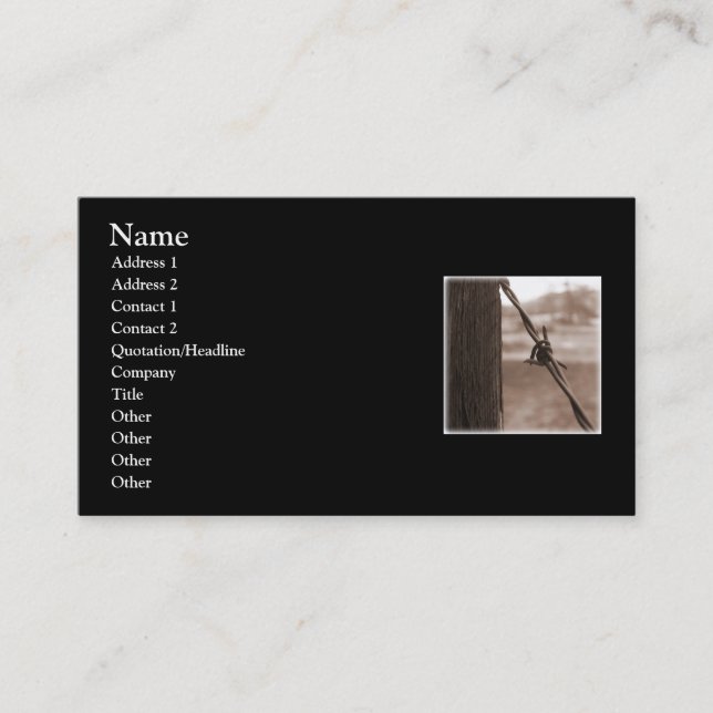 Barbed wire business card (Front)