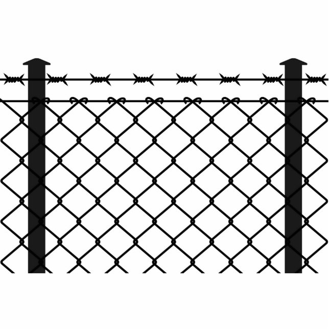Barbed Wire Fence Silhouette Cutout (Front)