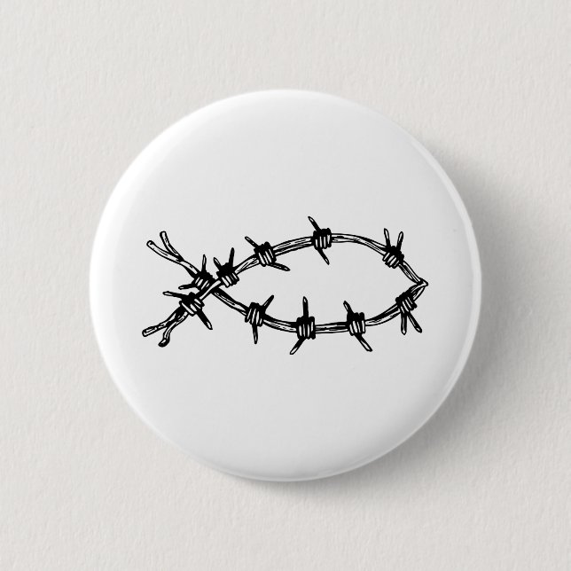 Barbed Wire Fish Button (Front)