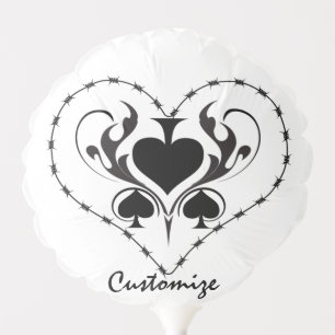 Barbed Wire Heart Black Spades Thunder_Cove Balloon