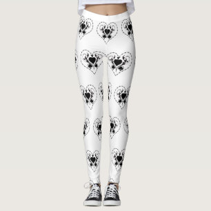 Barbed Wire Heart Black Spades Thunder_Cove Leggings