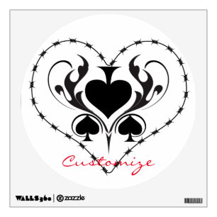 Barbed Wire Heart Black Spades Thunder_Cove Wall Decal