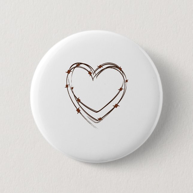 Barbed Wire Heart Button (Front)