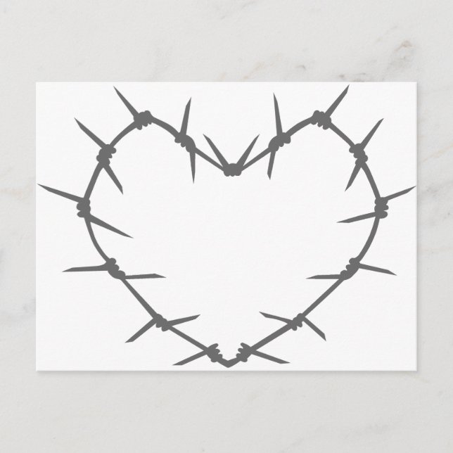 Barbed Wire Heart Postcard (Front)